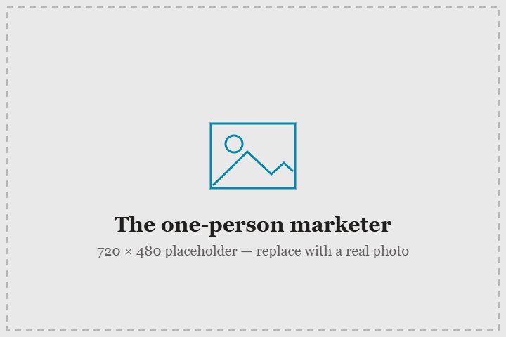 A marketer working at a desk